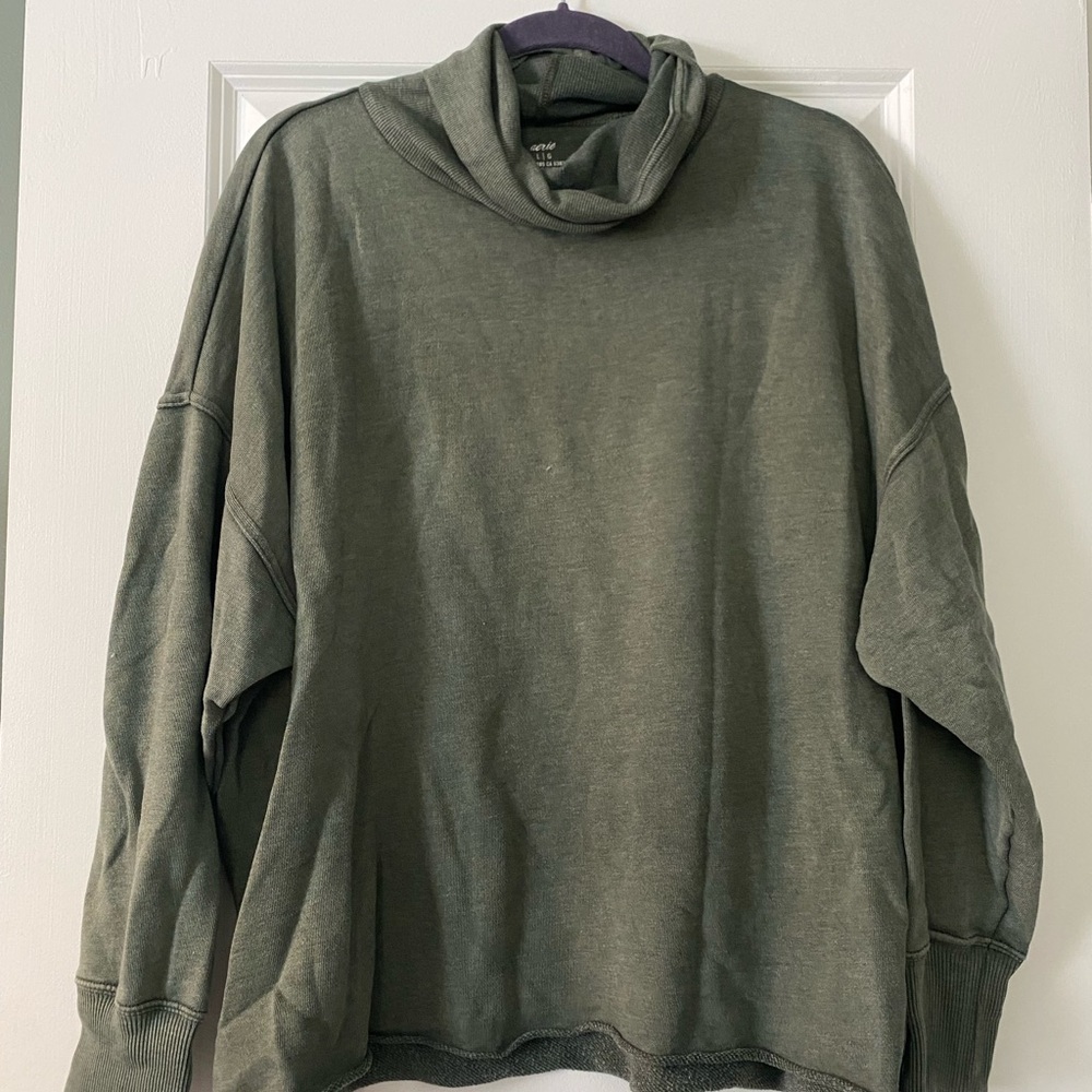 aerie Green cowl neck sweatshirt